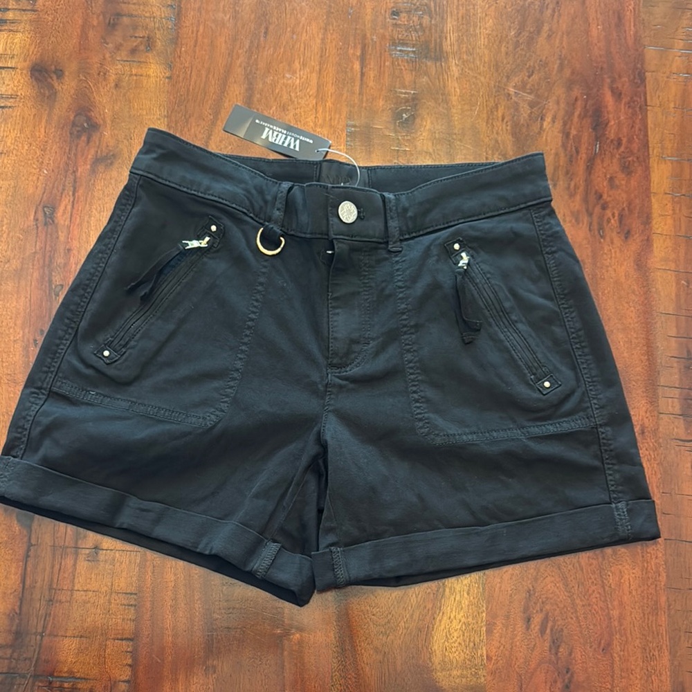 White House Black Market Black Cargo Shorts with Cuffed Hem
